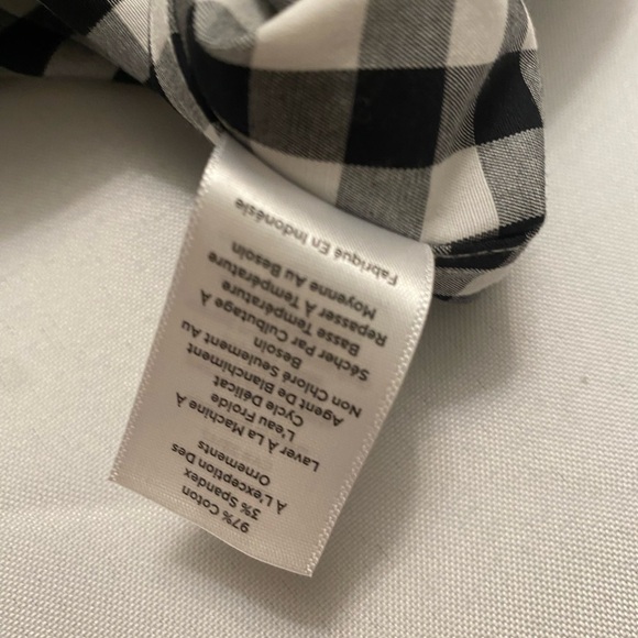 Talbots Black and White Gingham button down shirt Size 12 petite - Picture 10 of 13